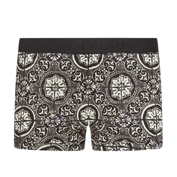 Quần Lót Nam Dolce & Gabbana D&G With Majolica Logo Printed M3A03J HS7BF HN1MV Màu Đen Size 3