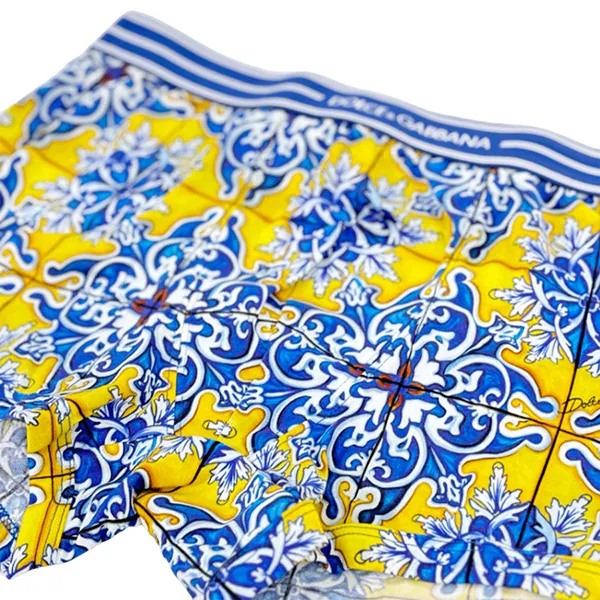 Quần Lót Nam Dolce & Gabbana D&G With Majolica Logo Printed M3A03J HS7BG HG1MR Màu Xanh Vàng Size 4 - Thời trang - Vua Hàng Hiệu