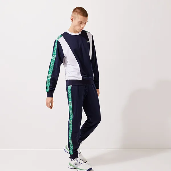 Quần Nỉ Nam Lacoste Men's Sport Branded Bands Sweatpants XH0873 FX3 Màu Xanh Navy Size 3