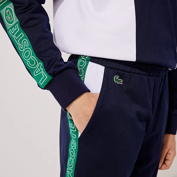 Quần Nỉ Nam Lacoste Men's Sport Branded Bands Sweatpants XH0873 FX3 Màu Xanh Navy Size 3