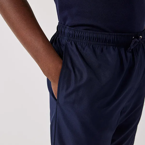 Quần Short Nam Lacoste Sport Tennis Solid Diamond Weave Taffeta GH353T 166 Màu Xanh Navy Size 5