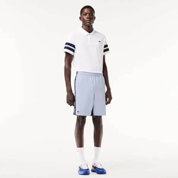 Quần Short Nam Lacoste Sportsuit Logo Stripe Tennis Shorts GH7443 X1J Màu Xanh Pastel Size 4