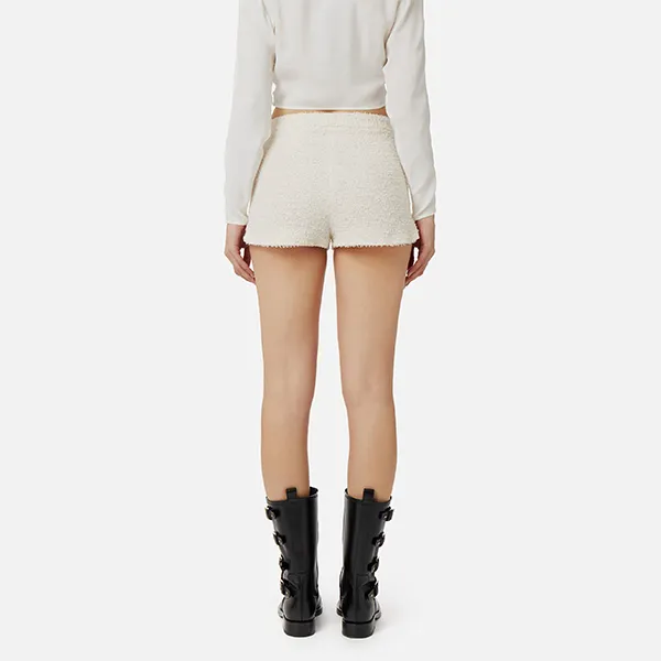 Quần Short Nữ Elisabetta Franchi With Chain SH00342E2 193 Màu Kem Size 38