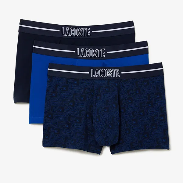 Set 3 Quần Lót Nam Lacoste Trunks Boxers 3-Pack 5H0858 IZQ Phối Màu Size S