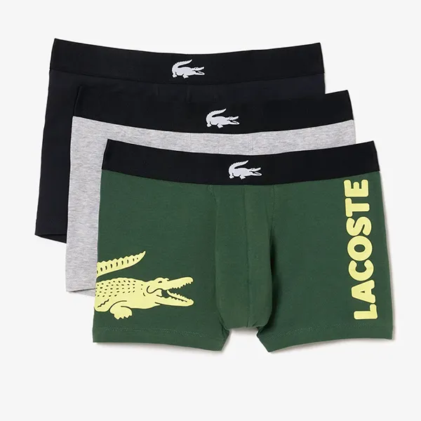 Set 3 Quần Lót Nam Lacoste Trunks Boxers 3-Pack 5H1803 RIU Phối Màu Size S - Thời trang - Vua Hàng Hiệu
