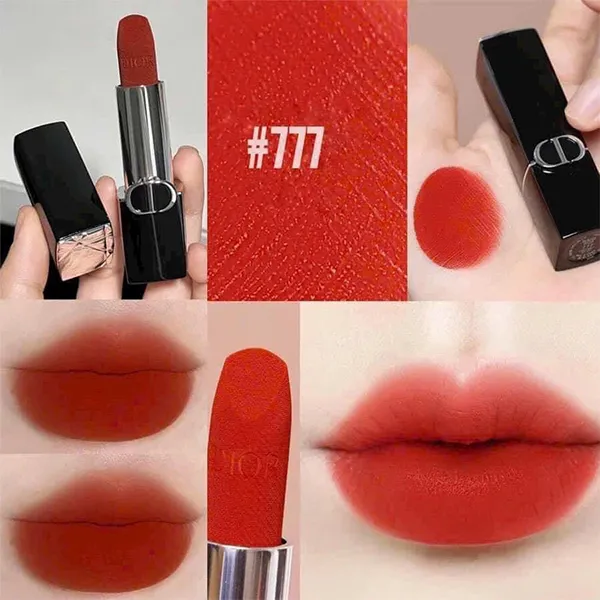 Son Dior 777 Fahrenheit Velvet Finish Màu Đỏ Cam (Vỏ Beo) - Son Môi - Vua Hàng Hiệu