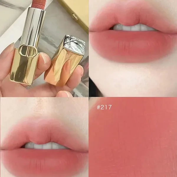 Son Dior Rouge Dior Lipstick Limited Edition Golden Case 217 Velvet Màu Hồng Cam Đất