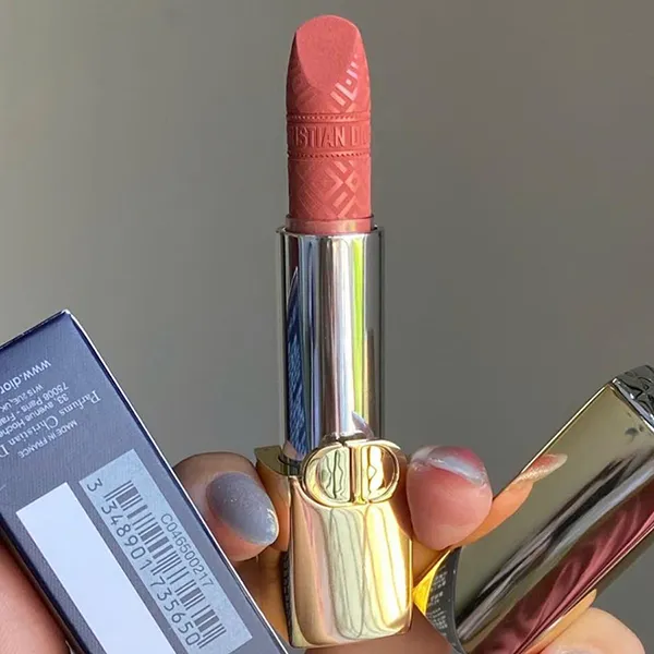 Son Dior Rouge Dior Lipstick Limited Edition Golden Case 217 Velvet Màu Hồng Cam Đất
