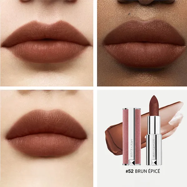 Son Givenchy Le Rouge Sheer Velvet 52 Brun Épicé Màu Đỏ Nâu - Son Môi - Vua Hàng Hiệu