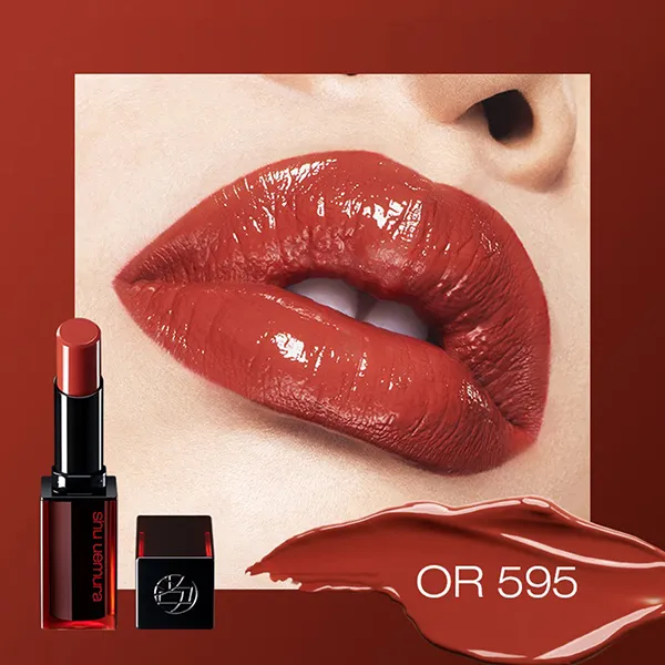 Son Shu Uemura Rouge Unlimited Amplified Lacquer OR 595 Màu Đỏ Cam, 3g - Son Môi - Vua Hàng Hiệu