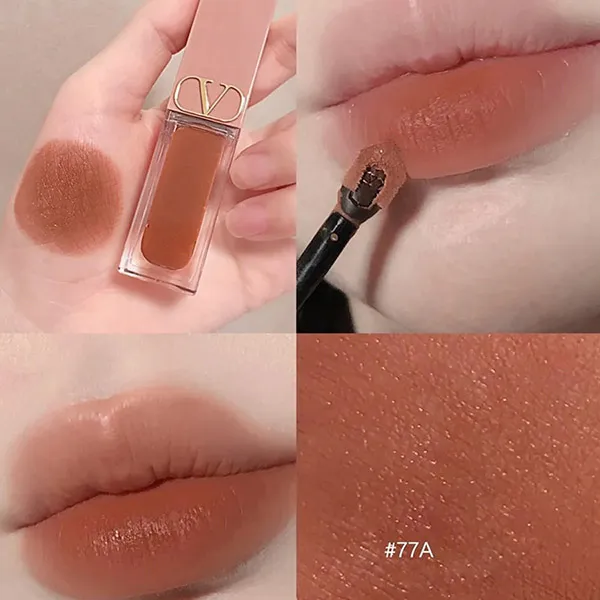 Son Valentino Liquirosso Lip & Blush 77A Nude In Roma Màu Cam Nâu Tây