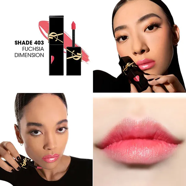 Son Kem Yves Saint Laurent YSL The Inks Vinyl Cream 403 Fuchsia Màu Hồng San Hô - Son Môi - Vua Hàng Hiệu