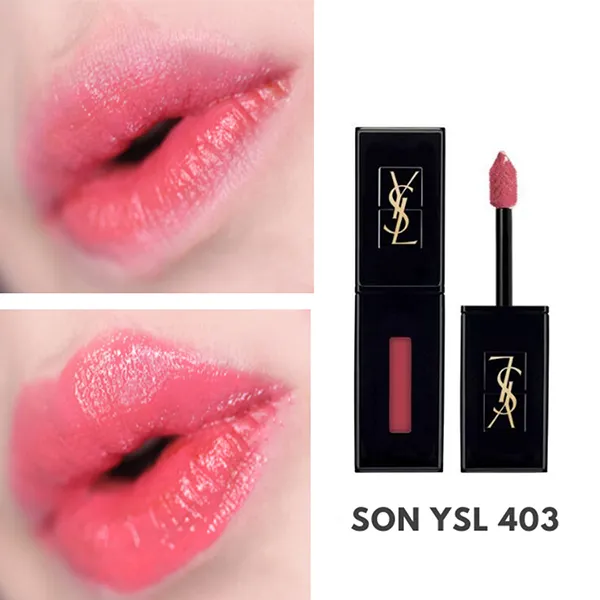 Son Kem Yves Saint Laurent YSL The Inks Vinyl Cream 403 Fuchsia Màu Hồng San Hô - Son Môi - Vua Hàng Hiệu