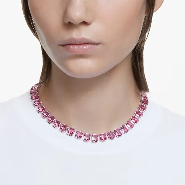 Dây Chuyền Nữ Swarovski Millenia Pink Octagon Cut Necklace 5608807 Màu Hồng - Trang sức - Vua Hàng Hiệu