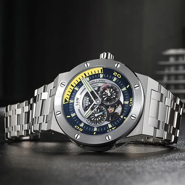 Đồng Hồ Nam I&W Carnival IW619G-DT (IW619G7) Automatic Màu Bạc Xanh
