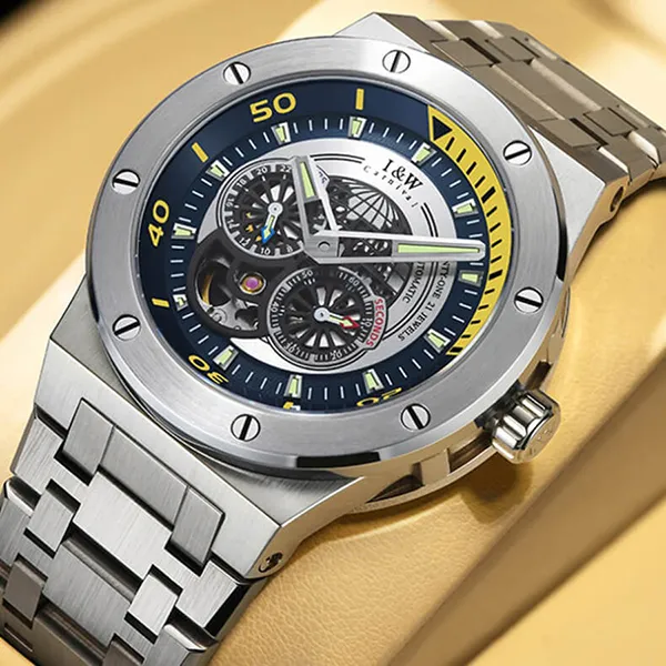 Đồng Hồ Nam I&W Carnival IW619G-DT (IW619G7) Automatic Màu Bạc Xanh