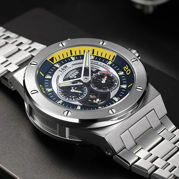 Đồng Hồ Nam I&W Carnival IW619G-DT (IW619G7) Automatic Màu Bạc Xanh
