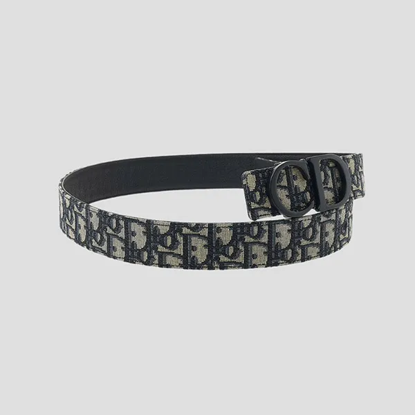 Thắt Lưng Nam Dior With Monogram Logo 4353RUYSE H0585 Màu Đen Kem Size 85