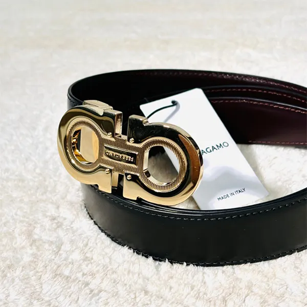 Thắt Lưng Nam Salvatore Ferragamo Silver Logo In Black Leather 670128 0772394 Màu Đen Size 95 - Thắt lưng - Vua Hàng Hiệu