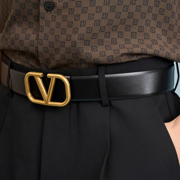 Thắt Lưng Nam Valentino Black Leather With V Logo Belt 3Y2T0Q87ECU 0NO Màu Đen Size 90 - Thắt lưng - Vua Hàng Hiệu