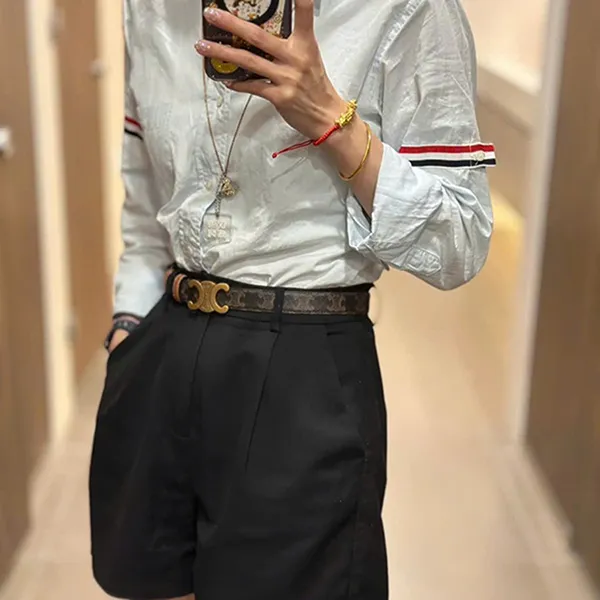 Thắt Lưng Nữ Celine Belt Triomphe Brown Monogram 2.5cm Màu Nâu Size 80 - Thắt lưng - Vua Hàng Hiệu