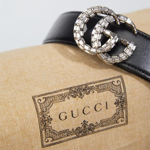 Thắt Lưng Nữ Gucci GG Marmont With Crystals In Black Leather Belt 772651 0YAUN 1155 Màu Đen Size 70 - Thắt lưng - Vua Hàng Hiệu