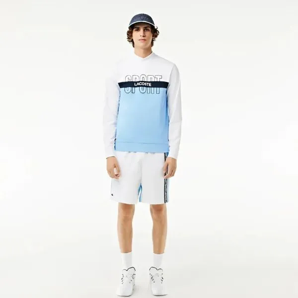 Áo Nỉ Sweater Nam Lacoste Ripstop Tennis Sweatshirt SH1083-10 Màu Xanh Trắng Size 4 - Thời trang - Vua Hàng Hiệu