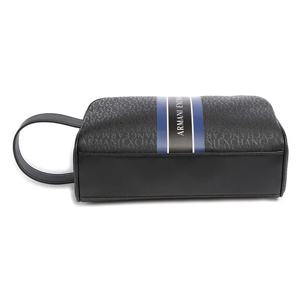 Túi Cầm Tay Nam Armani Exchange Monogram Logo Toiletry Bag Màu Xanh Dương