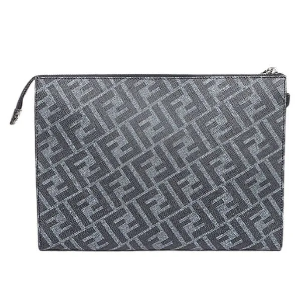 Túi Cầm Tay Fendi Clutch Fendi Blue Navy Leather With FF Logo Printed 7VA491/ASICF1O97 Màu Xanh Navy - Túi xách - Vua Hàng Hiệu