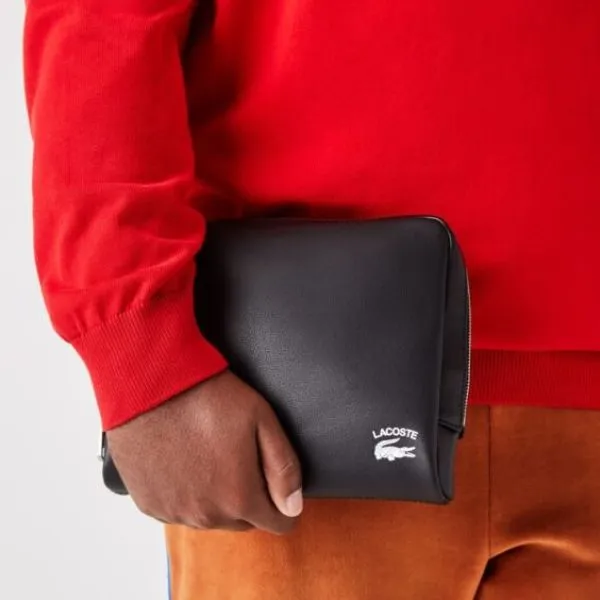 Túi Cầm Tay Lacoste Clutch With Zip And Croco And Coords NH4013PN 000 Black Màu Đen - Túi xách - Vua Hàng Hiệu