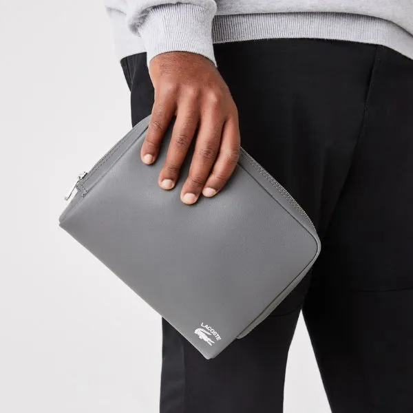 Túi Cầm Tay Nam Lacoste Men's Toiletry Bag NH4013PN J37 Màu Xám Đen - Túi xách - Vua Hàng Hiệu