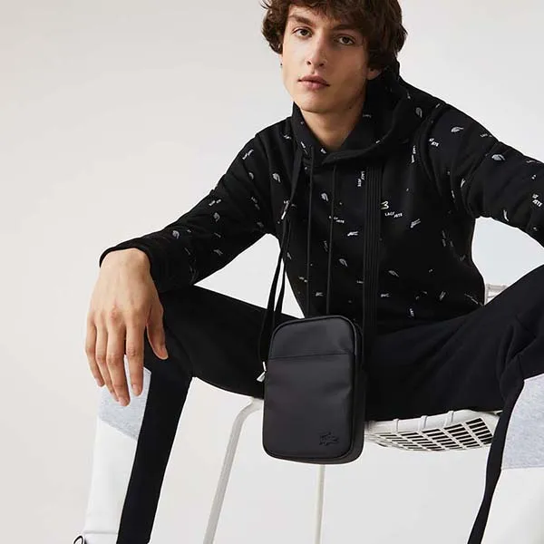 Túi Đeo Chéo Nam Lacoste Classic Petit Piqué Zip Bag NH2340HC 000 Màu Đen