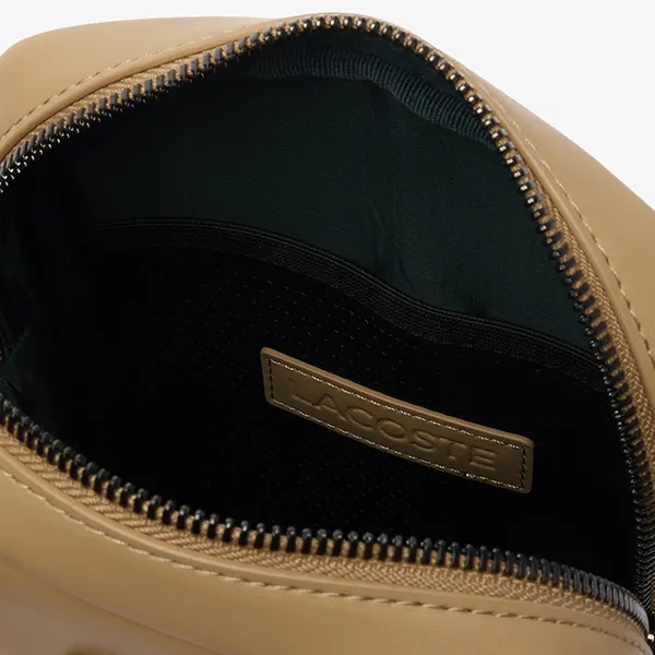 Túi Đeo Chéo Nam Lacoste Men's Leather Monogram Print Vertical Satchel NH4486 C87 Màu Be