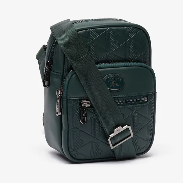 Túi Đeo Chéo Nam Lacoste Small Monogram Satchel NH4399 - B43 Màu Xanh Green