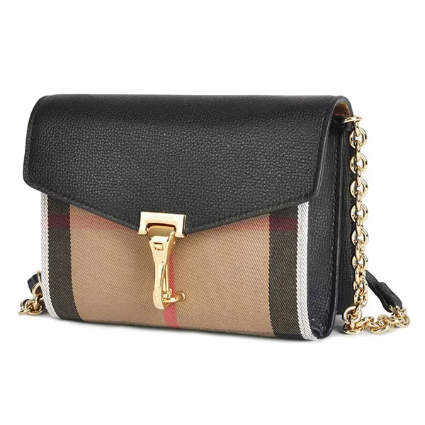 Túi Đeo Chéo Nữ Burberry Baby Macken House Check Leather Crossbody Bag 80670551 Màu Nâu Đen