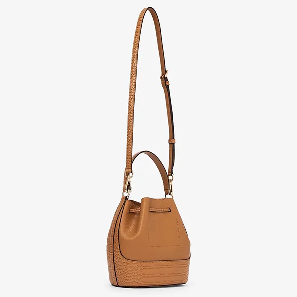 Túi Đeo Chéo Nữ Michael Kors MK Reed Belted Bucket Shoulder Medium 35F4G6RM2A714 Màu Nâu