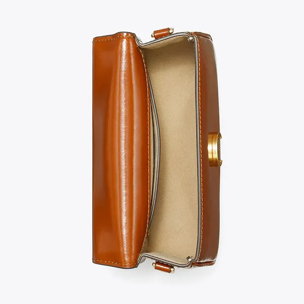 Túi Đeo Chéo Nữ Tory Burch Robinson Spazzolato Top Handle Shoulder Bag Brown Màu Nâu