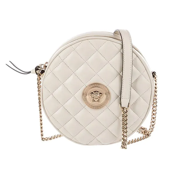 Túi Đeo Chéo Nữ Versace Nappa Leather Medusa Shoulder Bag Màu Trắng