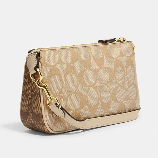 Túi Đeo Vai Nữ Coach Nolita 19 In Blocked Signature Canvas Shoulder Bag CA444 Màu Khaki