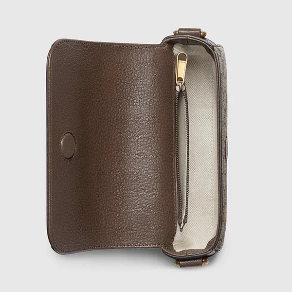 Túi Đeo Vai Gucci Ophidia Super Mini Shoulder Bag 795466 FABIA 9741 Màu Nâu Be - Túi xách - Vua Hàng Hiệu