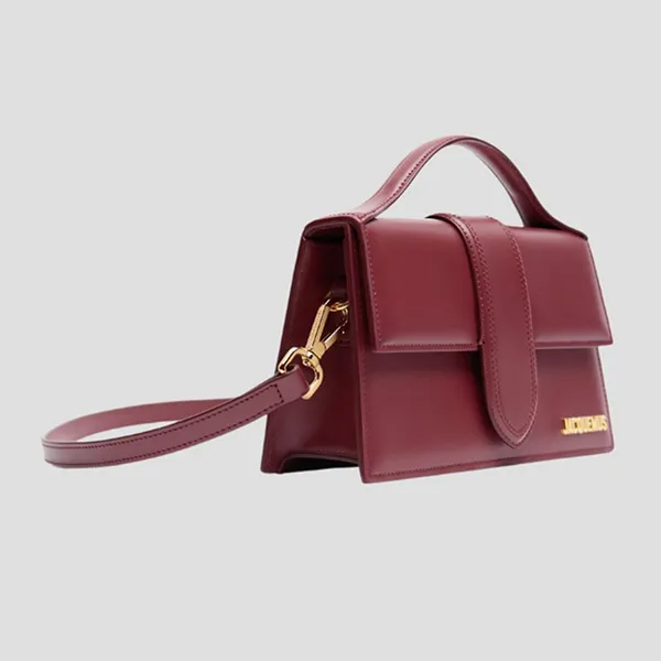 Túi Đeo Vai Nữ Jacquemus Le Grand Bambino In Dark Burgundy Leather 213BA007-3100-495 Màu Đỏ Tía