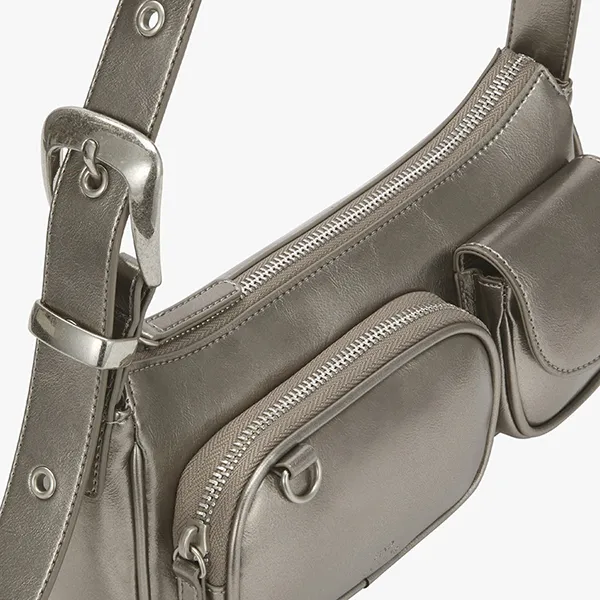 Túi Đeo Vai Nữ Find Kapoor Belty Pocket Bag 25 - Chrome Shoulder Bag Màu Xám Trắng - Túi xách - Vua Hàng Hiệu