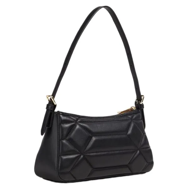 Túi Đeo Vai Nữ Moschino Quilted Faux Leather Shoulder Bag Màu Đen N-HL
