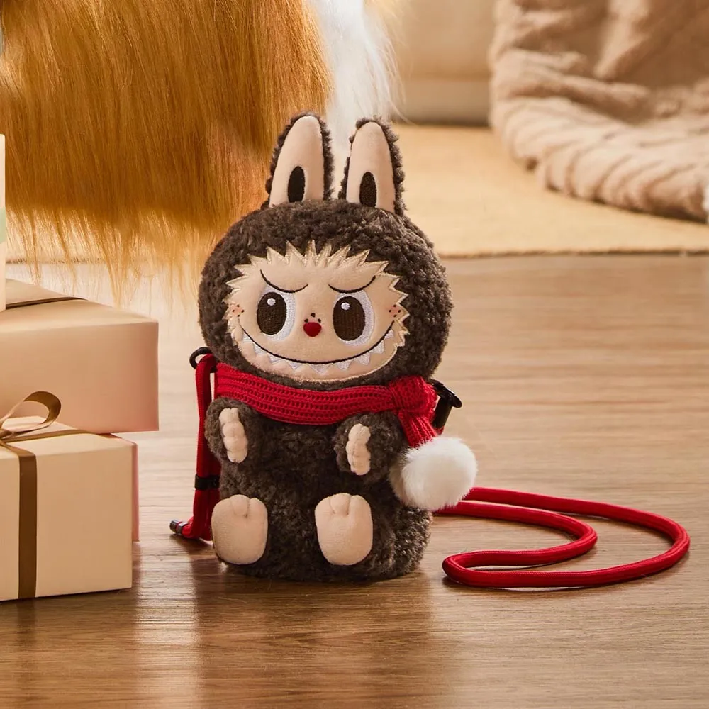 Túi Đeo Vai Nữ Pop Mart The Monsters Classic Series-Plush Doll Shoulder Bag Màu Nâu
