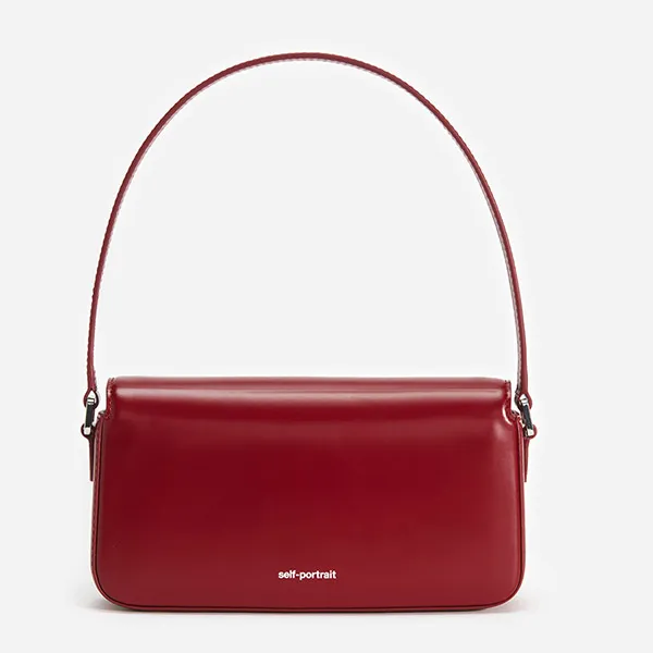 Túi Đeo Vai Nữ Self-Portrait Leather Baguette Shoulder Bag PF24-309-R BURGU Màu Đỏ