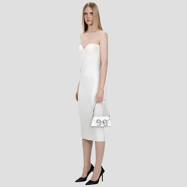 Túi Đeo Vai Nữ Self-Portrait White Bow Mini Shoulder Bag RS23 306 W Màu Trắng - Túi xách - Vua Hàng Hiệu