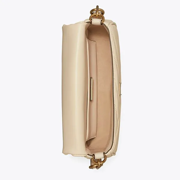 Túi Đeo Vai Nữ Tory Burch Small Kira Chevron Flap Shoulder Bag Màu Trắng Kem - Túi xách - Vua Hàng Hiệu