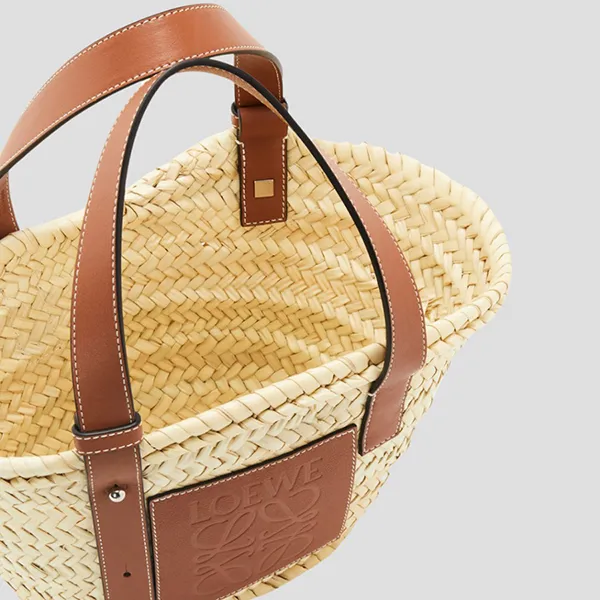 Túi Tote Nữ Loewe In Palm Leaf And Calf Leather 327.02.S93 Màu Kem - Túi xách - Vua Hàng Hiệu