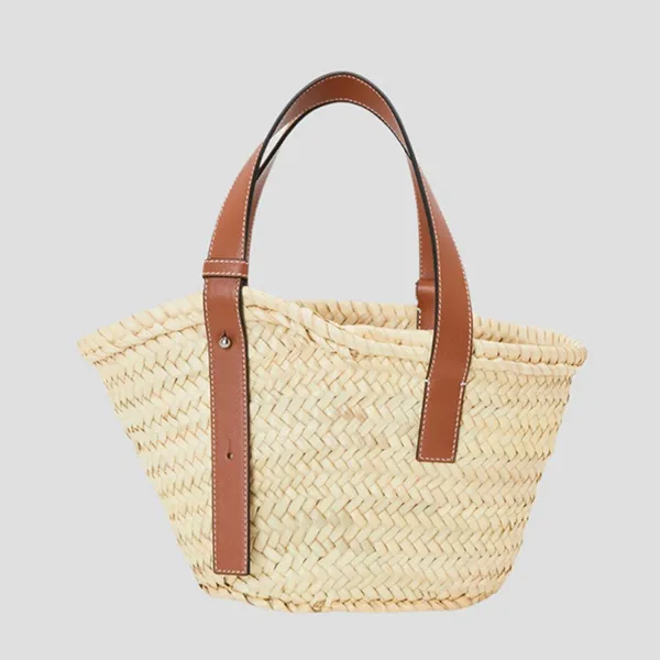Túi Tote Nữ Loewe In Palm Leaf And Calf Leather 327.02.S93 Màu Kem - Túi xách - Vua Hàng Hiệu