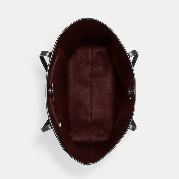 Túi Tote Nữ Coach City In Signature Canvas Brown/Fuchsia 5696 Màu Đen